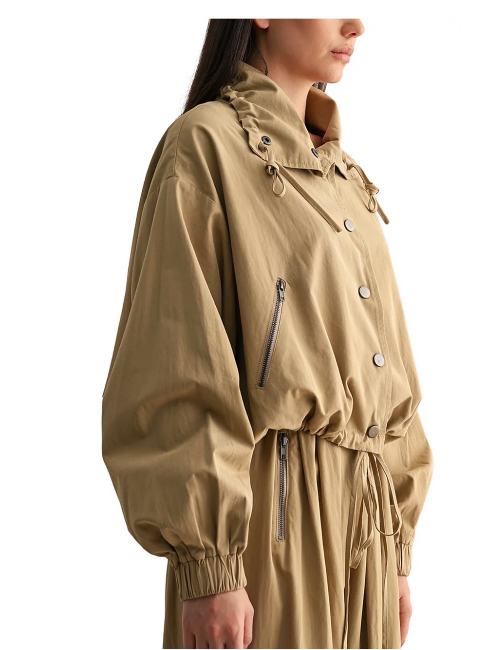 LUVEE Collared Button Up Shacket - Picture 3 of 11